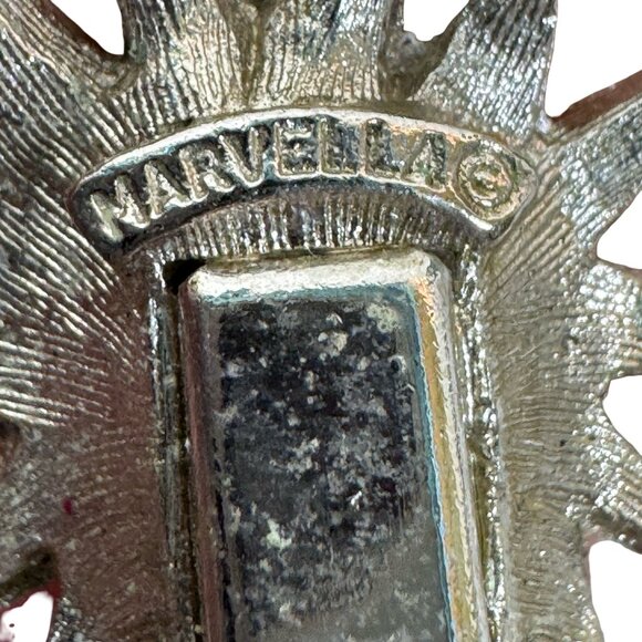 Vintage Marvella Double Strand Faux Pearl Necklace Fancy Flower Rhinestone Clasp - Picture 5 of 9